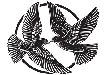 Wall Mural - bird logo design vector, flying bird logo vector illustration, bird logo design
