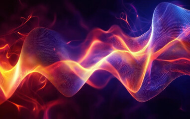 Wall Mural - Vibrant abstract wave with glowing colors, representing energy and motion. Perfect for technology, art, and creative projects.