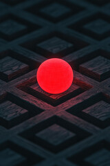 Wall Mural - a vibrant red sphere resting on a textured wooden surface, creating a stunning contrast. ideal for m