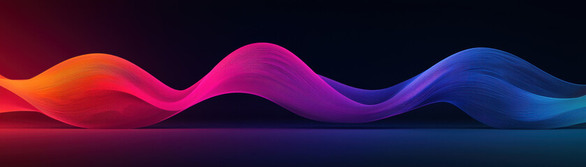 Wall Mural - Abstract digital wave pattern in vibrant colors, showcasing fluid motion and dynamic energy for use in modern design projects.