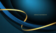 © patthana - Abstract blue gold light luxury wave curve with blank space for text place design modern creative background vector