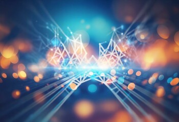 Poster - Abstract digital landscape with a futuristic feel and glowing lines.