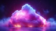 © Bejo - A glowing pink and blue cloud floats above a dark, reflective sea.