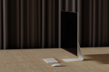 Computer showcasing artificial intelligence concept on desktop