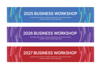 Wall Mural - set of business banner design templates in modern, abstract pattern style for schools, companies, wo