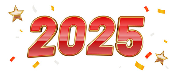 Wall Mural - happy new year 2025 isolated text