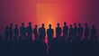 © Chotijah - Silhouettes of a Group of Men Standing in Front of a Bright Orange Rectangle