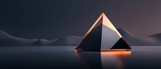 Wall Mural - a pyramid is reflected in the water