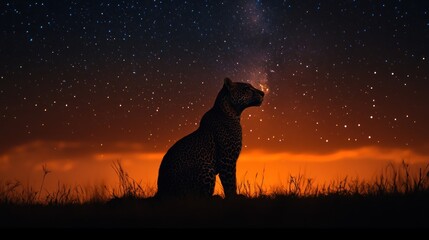 Naklejka na meble Leopard Gazing at the Milky Way