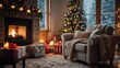 © goodskin - fireplace with christmas decorations