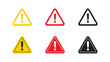 © Okarn An - Warning, precaution, attention, alert icon, exclamation mark in the triangle shape. Symbol or icon for web site, logo, UI design. Flat vector illustration.