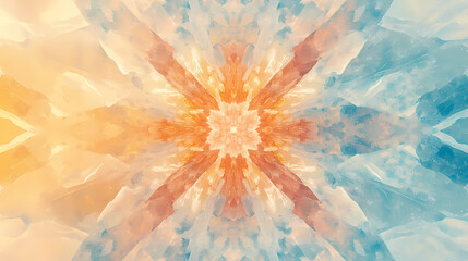 Wall Mural - Abstract textured multicolored symmetrical kaleidoscope background. Kaleidoscope. Illustration