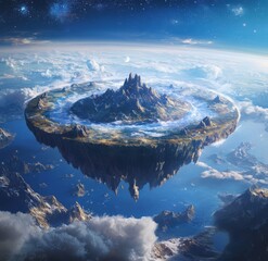 Aufkleber - The concept of the ancient idea of ​​a flat planet Earth