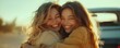 © I Have Photos - Two best friends hugging each other tightly after reuniting, expressing pure joy and friendship on International Hug Day