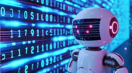 Visualization pattern recognition and machine learning through smart robots generated illustration