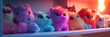 © Ainima Art - Anime Manga Lofi Illustration with Fluffy Animal Toys on a Shelf