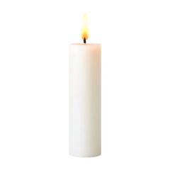 White Pillar Candle with Flame