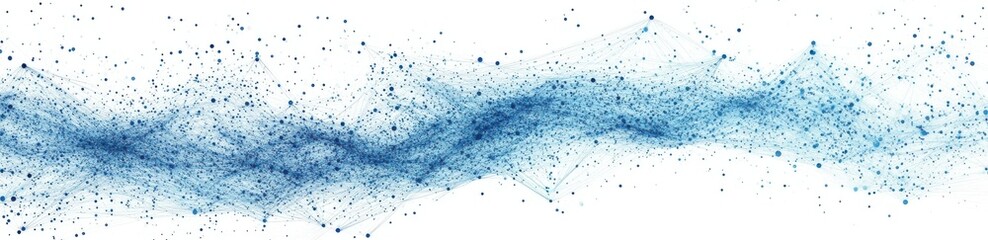 Wall Mural - a blue wave with many small dots in it. the dots are scattered all over the wave, creating a sense o