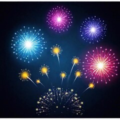 Canvas Print - sketch illustration of Diwali fireworks from an eye-level perspective. Use rack focus to highlight the spectacular colors and patterns of the fireworks, with a blurred backdrop to keep the attention o