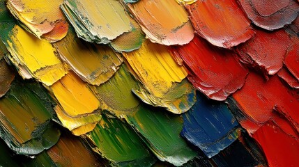 Wall Mural - Colorful paint texture with vibrant layers on a canvas.