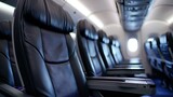 Explore the comfortable travel experience aboard airplanes a closeup view of the airport aisle and seating arrangement