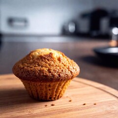 Wall Mural - Close-up of a muffin top with visible crumb details.