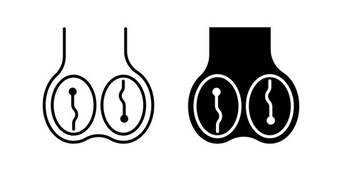 testis Icon set Symbol isolated white background. vector illustration. color editable.