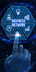 Wall Mural - business, technology, internet and network concept. online business network. 3d illustration