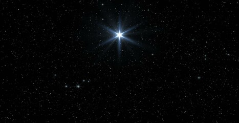 Wall Mural - new year's star. christmas star. christmas or new year template with flashing lights on the sky.