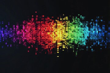 Wall Mural - a close up of a colorful pixel pattern on a black background