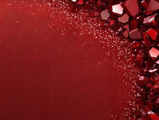 Wall Mural - A red background with a lot of red crystals