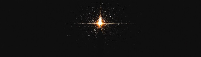 bright star shining in the night sky, surrounded by a cosmic field of scattered light.