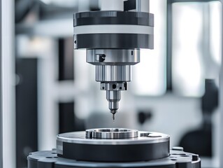 Fototapete - Precision Manufacturing Process in Modern Machinery Featuring High-Tech Equipment for Quality Control and Material Testing in Industrial Applications