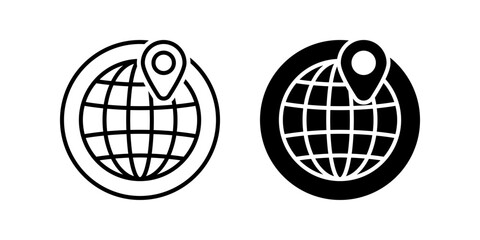 Globe icon set. World map sign. for mobile concept and web design. vector illustration on white background