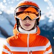 © yogiandrias - Close-up of a Woman Wearing Orange Ski Gear and a Helmet