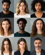 © Pixel Pioneer - A Headshot compilation of a group of fictional people. All People are from different backgrounds, religions, age, ethnicity and gender showcasing diversity and freedom. AI generated.