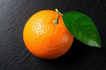 Aufkleber - A simple outline of a whole orange with a single leaf, capturing the essence of the fruit in a clean design