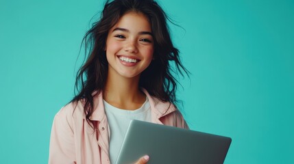 Sticker - The Smiling Girl with Laptop