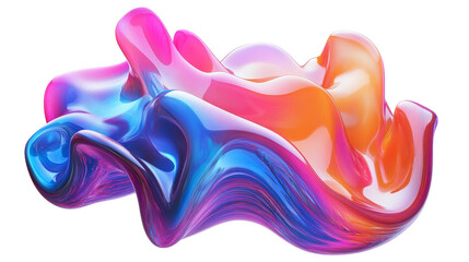 Poster - Abstract Colorful Gradient Blob Shape in Pink, Blue, and Orange