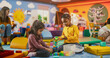 © Gorodenkoff - Two Creative Multiethnic Girlfriends Playing in Kindergarten. Little Indian and African Girls Constructing a House Out of Colorful Building Blocks. Children Having Fun in Modern Daycare Center