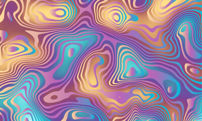 Fototapete - Groovy psychedelic wave background for banner design. Retro 60s 70s psychedelic pattern. Modern wave retro abstract design. Rainbow 60s, 70s
