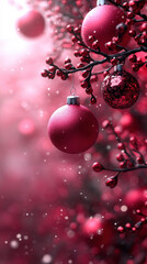 Canvas Print - elegant design featuring Christmas ornaments and a soft bokeh background, perfect for a stylish smartphone wallpaper