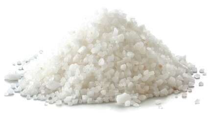 Pile of Salt: Heap of Sea Salt Isolated on White Background