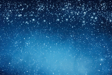 snow falling on blue background