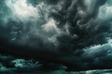 Wall Mural - dark sky during thunderstorm or dark clouds background