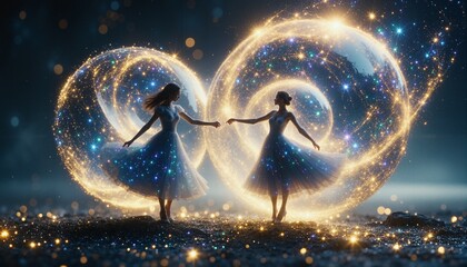 Wall Mural - Cosmic Dance of Eternal Connection