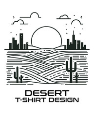 Wall Mural -  Desert Vector T Shirt Design