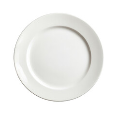 A simple transparent empty plate resting on a clean transparent background, highlighting its minimalistic design and elegance, transparent empty plate on transparent background