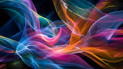 Wall Mural - A colorful, swirling background with a purple and orange flame.