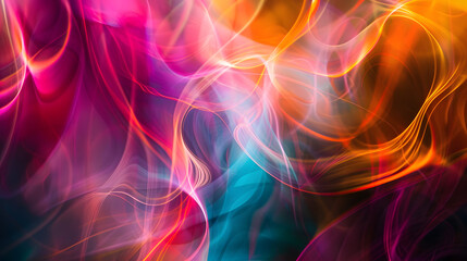 Wall Mural - A colorful, swirling background with a purple and orange flame.
